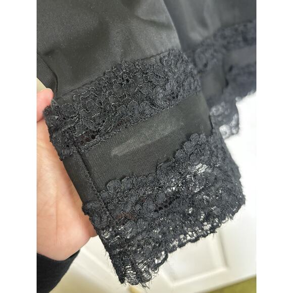 VTG 50s Lucite Kayser Black Nylon Slip Skirt Dark Romantic Whimsigoth Size S/M - Picture 5 of 8